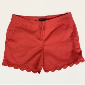 The Limited Red Scallop Trim Shorts, Sz 10